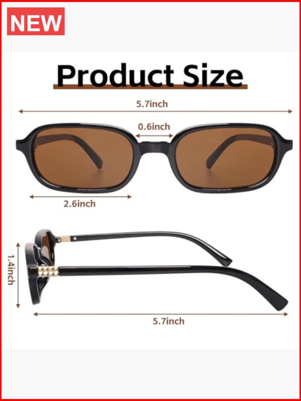 Retro 90s Sunglasses Small Rectangular Frame Lightweight Fashion - Picture 3 of 7